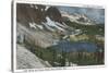 Laramie, WY - Lake Marie and Snowy Range on Union Pacific Rail-Lantern Press-Stretched Canvas