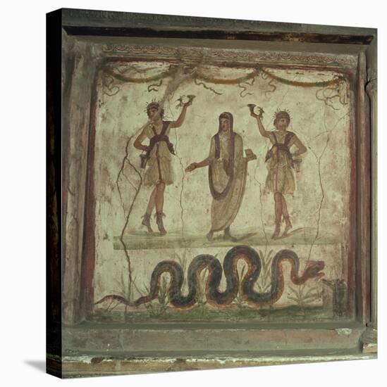 Lararium, Wall Paintings in the House of the Vettii in Pompeii, Italy-Rolf Richardson-Stretched Canvas