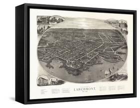 Larchmont, New York - Panoramic Map-Lantern Press-Framed Stretched Canvas