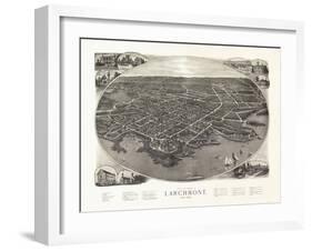 Larchmont, New York - Panoramic Map-Lantern Press-Framed Art Print