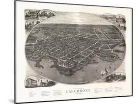 Larchmont, New York - Panoramic Map-Lantern Press-Mounted Art Print
