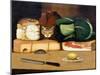 Larder Still Life with a Cat Hunting a Mouse, C.1840-null-Mounted Giclee Print