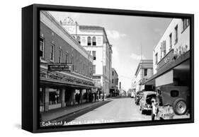 Laredo, Texas - Convent Avenue-Lantern Press-Framed Stretched Canvas