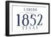 Laredo, Texas - Established Date (Blue)-Lantern Press-Framed Art Print