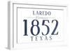 Laredo, Texas - Established Date (Blue)-Lantern Press-Framed Art Print