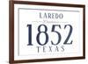 Laredo, Texas - Established Date (Blue)-Lantern Press-Framed Premium Giclee Print