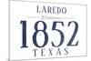 Laredo, Texas - Established Date (Blue)-Lantern Press-Mounted Premium Giclee Print