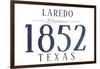 Laredo, Texas - Established Date (Blue)-Lantern Press-Framed Art Print