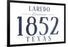 Laredo, Texas - Established Date (Blue)-Lantern Press-Framed Art Print