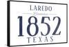 Laredo, Texas - Established Date (Blue)-Lantern Press-Framed Stretched Canvas
