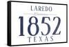 Laredo, Texas - Established Date (Blue)-Lantern Press-Framed Stretched Canvas