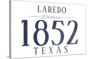 Laredo, Texas - Established Date (Blue)-Lantern Press-Stretched Canvas