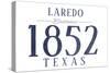 Laredo, Texas - Established Date (Blue)-Lantern Press-Stretched Canvas