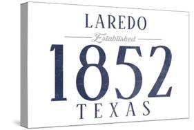 Laredo, Texas - Established Date (Blue)-Lantern Press-Stretched Canvas