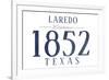 Laredo, Texas - Established Date (Blue)-Lantern Press-Framed Art Print