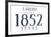 Laredo, Texas - Established Date (Blue)-Lantern Press-Framed Art Print