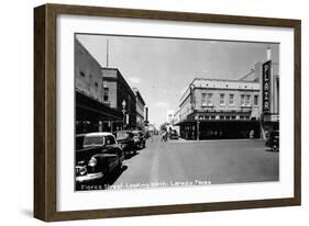 Laredo, Texas - Northern View up Flores Street-Lantern Press-Framed Art Print