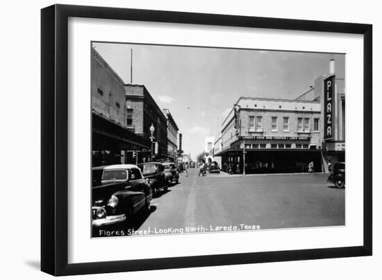 Laredo, Texas - Northern View up Flores Street-Lantern Press-Framed Art Print