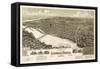 Laredo, Texas - Panoramic Map-Lantern Press-Framed Stretched Canvas