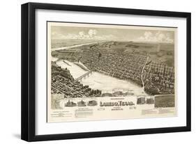 Laredo, Texas - Panoramic Map-Lantern Press-Framed Art Print