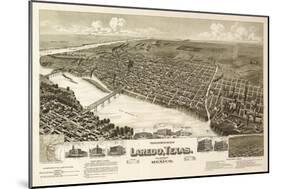 Laredo, Texas - Panoramic Map-Lantern Press-Mounted Art Print