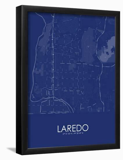 Laredo, United States of America Blue Map-null-Framed Poster