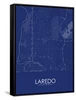 Laredo, United States of America Blue Map-null-Framed Stretched Canvas