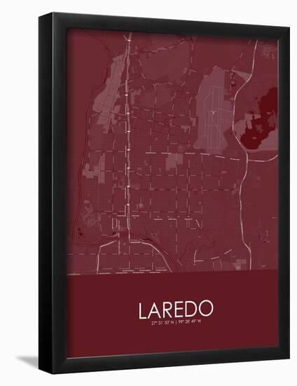 Laredo, United States of America Red Map-null-Framed Poster