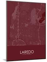 Laredo, United States of America Red Map-null-Mounted Poster