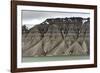 Large alluvial fans along wall of Tempelfjorden, Spitsbergen, Svalbard, Arctic-Tony Waltham-Framed Photographic Print