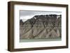 Large alluvial fans along wall of Tempelfjorden, Spitsbergen, Svalbard, Arctic-Tony Waltham-Framed Photographic Print