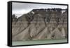 Large alluvial fans along wall of Tempelfjorden, Spitsbergen, Svalbard, Arctic-Tony Waltham-Framed Stretched Canvas