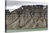 Large alluvial fans along wall of Tempelfjorden, Spitsbergen, Svalbard, Arctic-Tony Waltham-Stretched Canvas