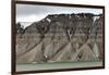 Large alluvial fans along wall of Tempelfjorden, Spitsbergen, Svalbard, Arctic-Tony Waltham-Framed Photographic Print