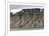 Large alluvial fans along wall of Tempelfjorden, Spitsbergen, Svalbard, Arctic-Tony Waltham-Framed Photographic Print