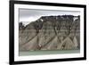 Large alluvial fans along wall of Tempelfjorden, Spitsbergen, Svalbard, Arctic-Tony Waltham-Framed Photographic Print