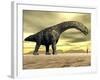 Large Argentinosaurus Dinosaur Face to Face with a Human-null-Framed Art Print