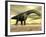 Large Argentinosaurus Dinosaur Face to Face with a Human-null-Framed Art Print