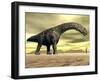 Large Argentinosaurus Dinosaur Face to Face with a Human-null-Framed Art Print