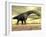 Large Argentinosaurus Dinosaur Face to Face with a Human-null-Framed Art Print