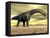 Large Argentinosaurus Dinosaur Face to Face with a Human-null-Framed Stretched Canvas