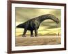 Large Argentinosaurus Dinosaur Face to Face with a Human-null-Framed Art Print