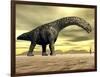 Large Argentinosaurus Dinosaur Face to Face with a Human-null-Framed Art Print