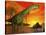 Large Argentinosaurus Dinosaur in Water at Sunset-null-Stretched Canvas