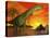 Large Argentinosaurus Dinosaur in Water at Sunset-null-Stretched Canvas