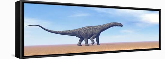 Large Argentinosaurus Dinosaur Walking in the Desert-null-Framed Stretched Canvas