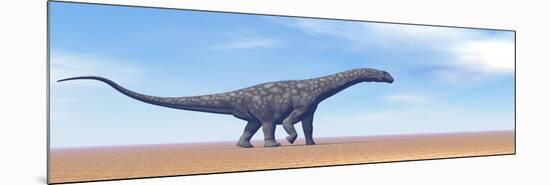 Large Argentinosaurus Dinosaur Walking in the Desert-null-Mounted Premium Giclee Print