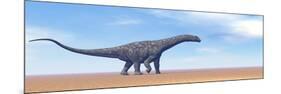 Large Argentinosaurus Dinosaur Walking in the Desert-null-Mounted Premium Giclee Print