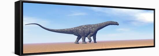 Large Argentinosaurus Dinosaur Walking in the Desert-null-Framed Stretched Canvas