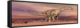 Large Argentinosaurus Dinosaur Walking in the Desert-null-Framed Stretched Canvas